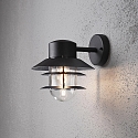 Au�en-Wandleuchte MODENA DOWN, E27 max. 60W, Schwarz, Aluminium / Klarglas