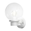 Outdoor wall luminaire NEMI, E27 max. 60W, white, plastic / clear glass