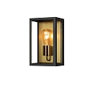 outdoor wall luminaire CARPI E27 IP44, brass, black dimmable