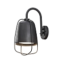Konstsmide Outdoor wall luminaire PERUGIA, E27 max. 60W, black aluminium / opal glass,