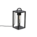 Boden-Laterne BOLOGNA, IP44, E27 max. 40W, with 500cm cable, black aluminium / clear glass, E27 max. 40W