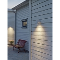 Konstsmide outdoor wall luminaire TEMI down, cylindrical GU10 IP54, white dimmable