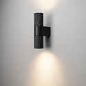 Konstsmide outdoor wall luminaire TEMI up / down, cylindrical GU10 IP54, black dimmable