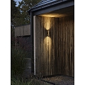 Konstsmide outdoor wall luminaire TEMI up / down, cylindrical GU10 IP54, gold dimmable
