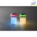 RGB LED Solarleuchten-Set ASSISI, 2-teilig, 1W RGB/3000K 3lm, weiß / gefrostet