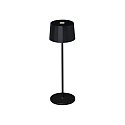 Konstsmide Outdoor LED accu table lamp POSITANO, IP54, 2.2W 2700/3000K 180lm, dimmable, witch USB charging dock, black