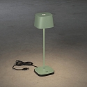 Konstsmide battery table lamp CAPRI IP54, green, grey dimmable