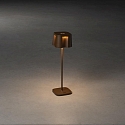 Outdoor LED accu table lamp NICE, IP54, 2.5W 2700/3000K 120lm, dimmable, rusty