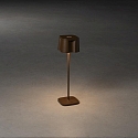 Outdoor LED accu table lamp NICE, IP54, 2.5W 2700/3000K 120lm, dimmable, rusty