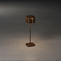 Outdoor LED accu table lamp NICE, IP54, 2.5W 2700/3000K 120lm, dimmable, rusty