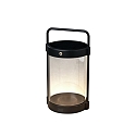 LED solar-/USB-lantern CROTONE, IP54, fixed hook, 2W 2700/3000K 90lm, dimmable, with twilight sensor