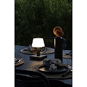 Konstsmide battery table lamp MONACO IP54, dark grey dimmable