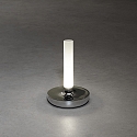 Konstsmide battery table lamp BIARRITZ IP54, silver dimmable
