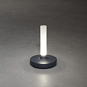battery table lamp BIARRITZ IP54, dark grey dimmable