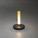 battery table lamp BIARRITZ IP54, dark grey dimmable