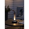 battery table lamp BIARRITZ IP54, dark grey dimmable
