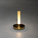 Konstsmide battery table lamp BIARRITZ IP54, gold dimmable
