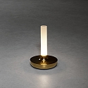 Konstsmide battery table lamp BIARRITZ IP54, gold dimmable