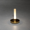 Konstsmide battery table lamp BIARRITZ IP54, gold dimmable