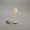 Konstsmide battery table lamp CAPRI MINI USB square IP54, sand coloured dimmable