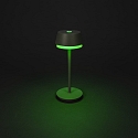 Konstsmide battery table lamp LYON with USB connection, CCT Switch, RGB, with touch dimmer IP54, green, grey dimmable