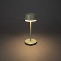 Konstsmide battery table lamp LYON with USB connection, CCT Switch, RGB, with touch dimmer IP54, green, grey dimmable