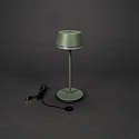 Konstsmide battery table lamp LYON with USB connection, CCT Switch, RGB, with touch dimmer IP54, green, grey dimmable