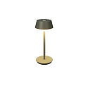 Konstsmide battery table lamp LYON with USB connection, CCT Switch, RGB, with touch dimmer IP54, green, grey dimmable