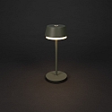 Konstsmide battery table lamp LYON with USB connection, CCT Switch, RGB, with touch dimmer IP54, green, grey dimmable