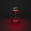 Konstsmide battery table lamp LYON with USB connection, CCT Switch, RGB, with touch dimmer IP54, green, grey dimmable