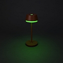Konstsmide battery table lamp LYON with USB connection, CCT Switch, RGB, with touch dimmer IP54, terracotta dimmable