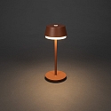 Konstsmide battery table lamp LYON with USB connection, CCT Switch, RGB, with touch dimmer IP54, terracotta dimmable