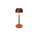 Konstsmide battery table lamp LYON with USB connection, CCT Switch, RGB, with touch dimmer IP54, terracotta dimmable