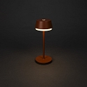 Konstsmide battery table lamp LYON with USB connection, CCT Switch, RGB, with touch dimmer IP54, terracotta dimmable
