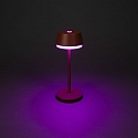 Konstsmide battery table lamp LYON with USB connection, CCT Switch, RGB, with touch dimmer IP54, terracotta dimmable