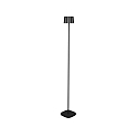 battery floor lamp NICE square, with USB connection, CCT Switch, with touch dimmer IP54, black dimmable
