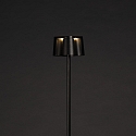 Konstsmide battery floor lamp NICE square, with USB connection, CCT Switch, with touch dimmer IP54, black dimmable