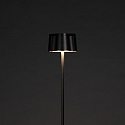 Konstsmide battery floor lamp NICE square, with USB connection, CCT Switch, with touch dimmer IP54, black dimmable