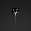 Konstsmide battery floor lamp NICE square, with USB connection, CCT Switch, with touch dimmer IP54, black dimmable