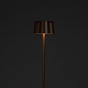 Konstsmide battery floor lamp NICE square, with USB connection, CCT Switch, with touch dimmer IP54, rust dimmable