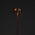 Konstsmide battery floor lamp NICE square, with USB connection, CCT Switch, with touch dimmer IP54, rust dimmable