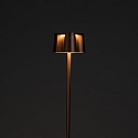 Konstsmide battery floor lamp NICE square, with USB connection, CCT Switch, with touch dimmer IP54, rust dimmable