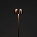 Konstsmide battery floor lamp NICE square, with USB connection, CCT Switch, with touch dimmer IP54, rust dimmable