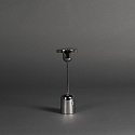 Konstsmide battery table lamp CASSIS with USB connection, with touch dimmer IP54, polished aluminium, silver dimmable