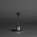Konstsmide battery table lamp CASSIS with USB connection, with touch dimmer IP54, polished aluminium, silver dimmable