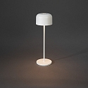 Konstsmide battery table lamp LILLE with USB connection, with touch dimmer IP54, white dimmable
