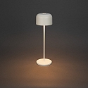 Konstsmide battery table lamp LILLE with USB connection, with touch dimmer IP54, white dimmable