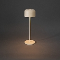Konstsmide battery table lamp LILLE with USB connection, with touch dimmer IP54, sand coloured dimmable