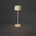 Konstsmide battery table lamp LILLE with USB connection, with touch dimmer IP54, sand coloured dimmable