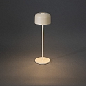 Konstsmide battery table lamp LILLE with USB connection, with touch dimmer IP54, sand coloured dimmable